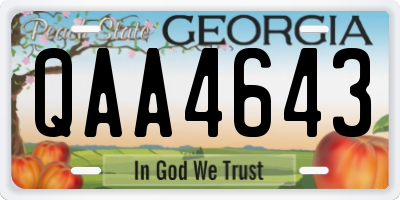 GA license plate QAA4643