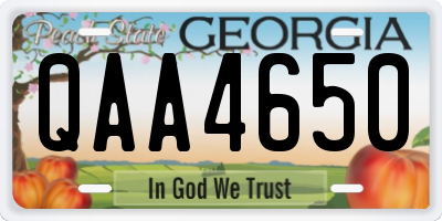 GA license plate QAA4650