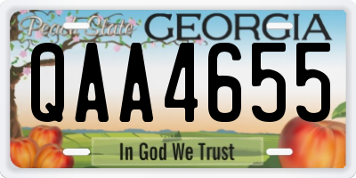 GA license plate QAA4655