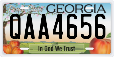 GA license plate QAA4656