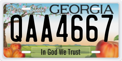 GA license plate QAA4667