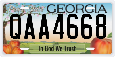GA license plate QAA4668