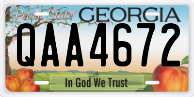 GA license plate QAA4672