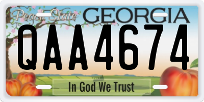 GA license plate QAA4674