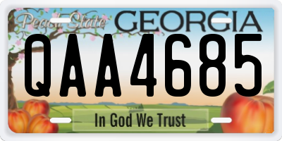 GA license plate QAA4685