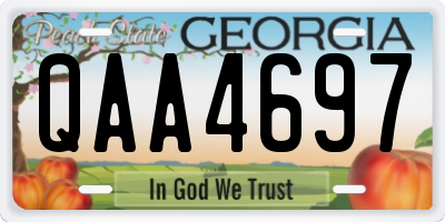 GA license plate QAA4697