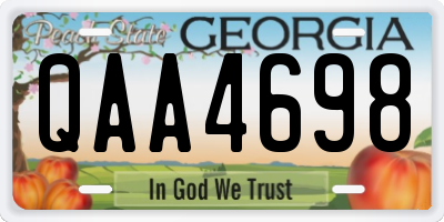 GA license plate QAA4698