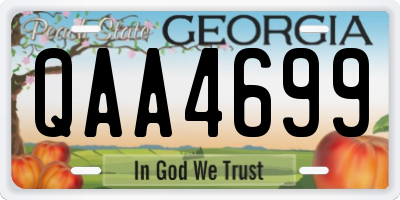 GA license plate QAA4699