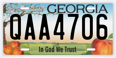GA license plate QAA4706