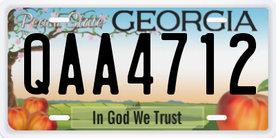 GA license plate QAA4712