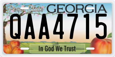 GA license plate QAA4715