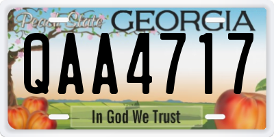 GA license plate QAA4717