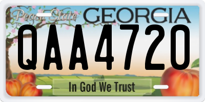 GA license plate QAA4720