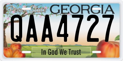 GA license plate QAA4727