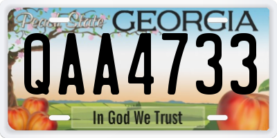 GA license plate QAA4733
