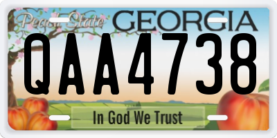 GA license plate QAA4738