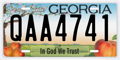 GA license plate QAA4741