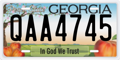 GA license plate QAA4745