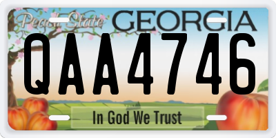 GA license plate QAA4746
