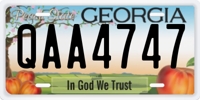 GA license plate QAA4747