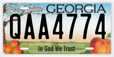 GA license plate QAA4774