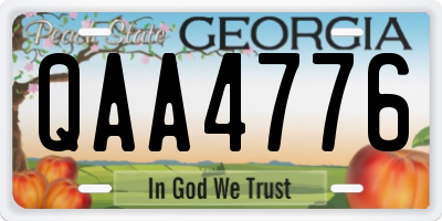 GA license plate QAA4776