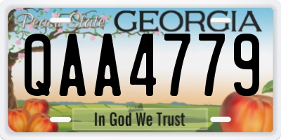GA license plate QAA4779