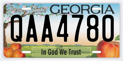 GA license plate QAA4780