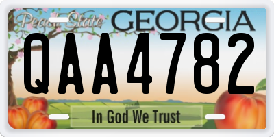 GA license plate QAA4782
