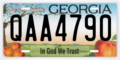GA license plate QAA4790