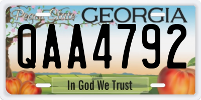 GA license plate QAA4792