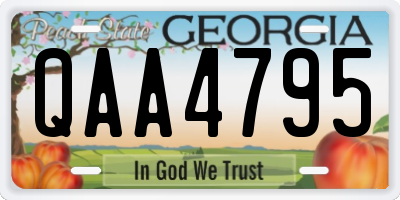 GA license plate QAA4795