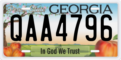 GA license plate QAA4796