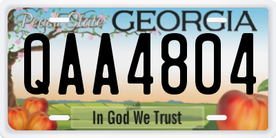 GA license plate QAA4804
