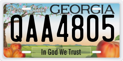 GA license plate QAA4805