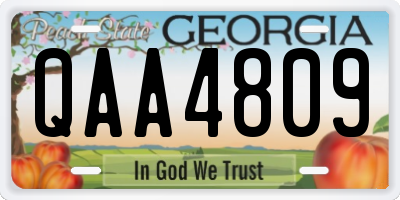 GA license plate QAA4809