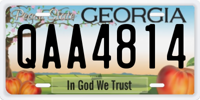 GA license plate QAA4814