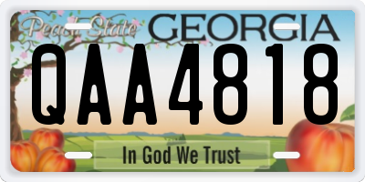 GA license plate QAA4818