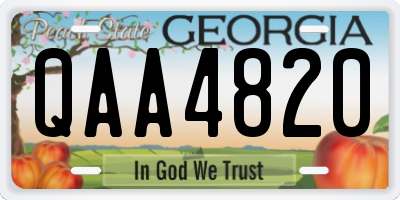 GA license plate QAA4820