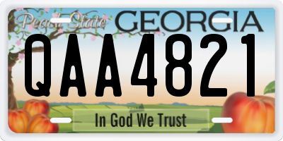 GA license plate QAA4821
