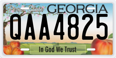 GA license plate QAA4825