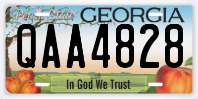 GA license plate QAA4828