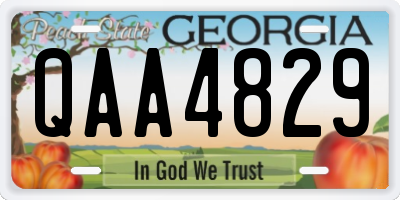GA license plate QAA4829