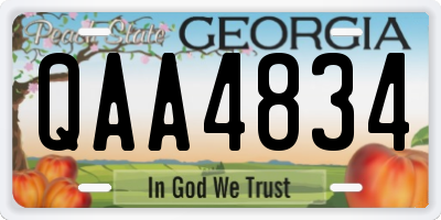 GA license plate QAA4834