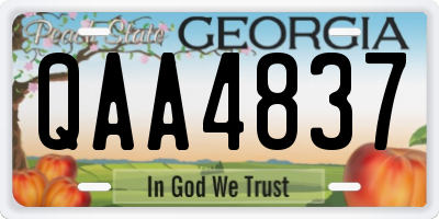 GA license plate QAA4837