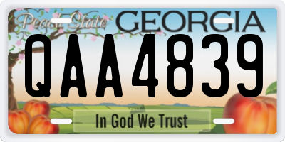 GA license plate QAA4839