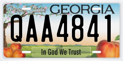 GA license plate QAA4841