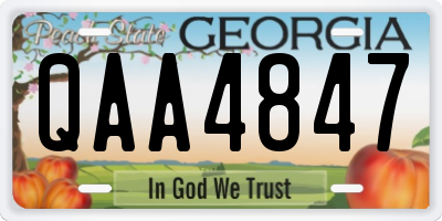 GA license plate QAA4847