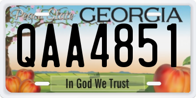 GA license plate QAA4851