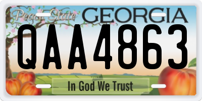 GA license plate QAA4863